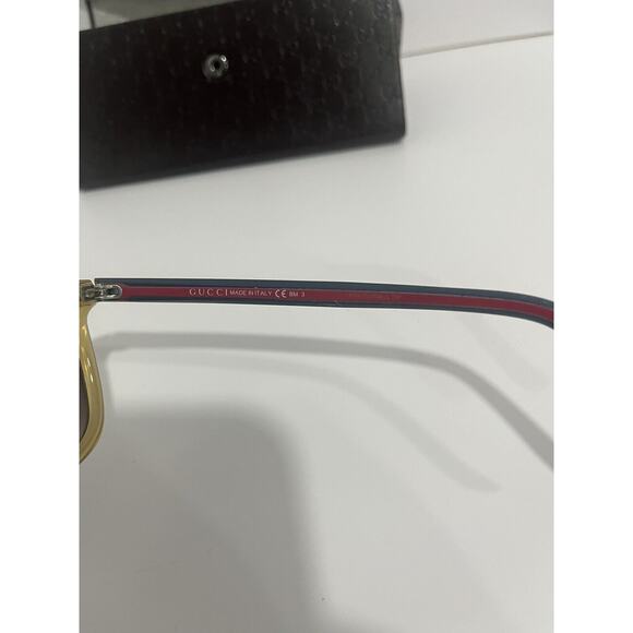 Gucci Sunglasses Mirror Lenses with Brown Frame, Blue/Red - WITH BOX & CLEANER - Picture 3 of 15